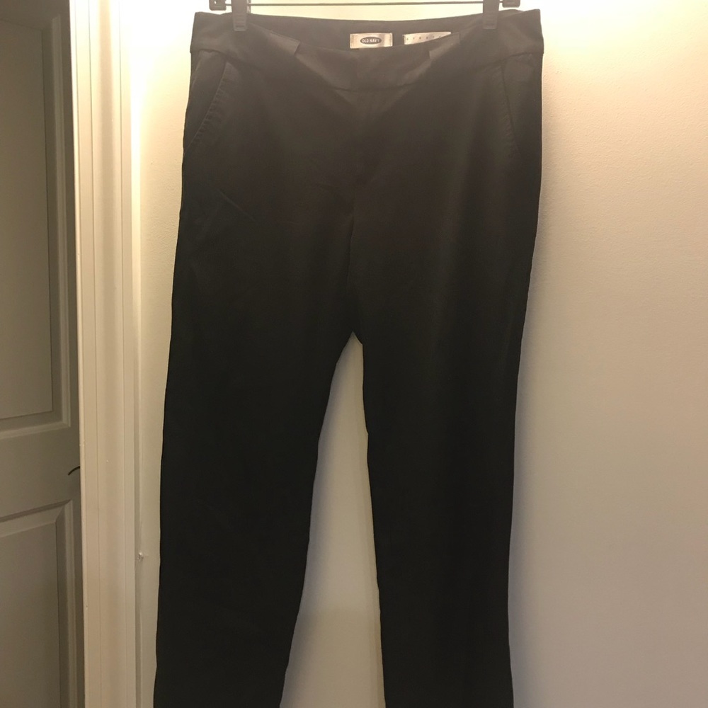 Black straight leg slacks